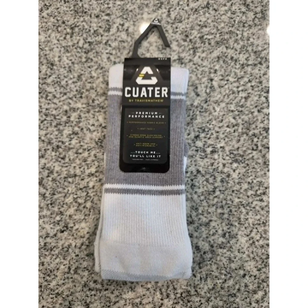 Cuater Travis Mathew Bja Golf Socks for Men NWT White Gray One Size